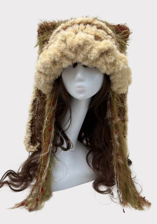 Milky Brown Bunny Ears Hat